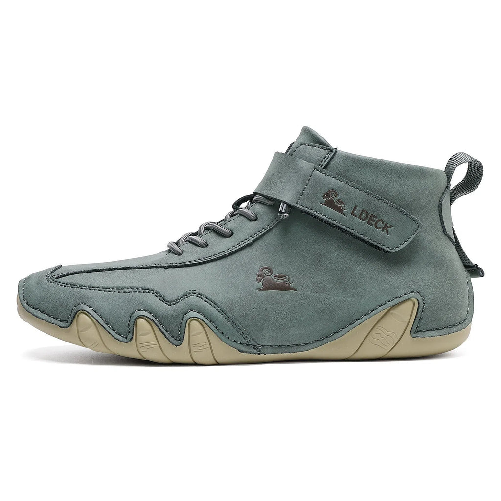 Outdoor casual high-top octopus-style Martin boots in khaki with microfiber upper and rubber sole
