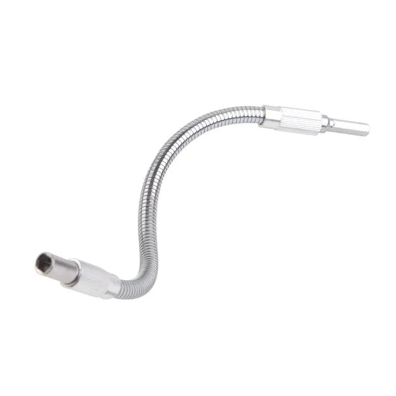 Silver metal flexible shaft for drill attachments with 6.35mm shank in four length options