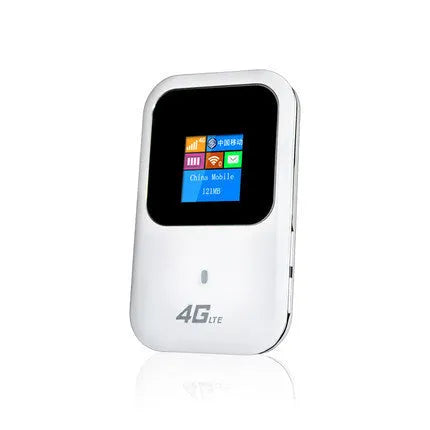Mobile portable WiFi router with built-in antenna, 4G LTE, 2100mAh battery, black casing