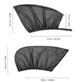 Black mesh car window sunshade and mosquito cover, 50x40cm, four-piece set for car windows