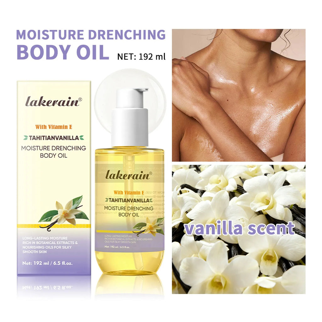 Vanilla Body Oil 192ml moisturizing nourishing soft skin oil for universal skin types