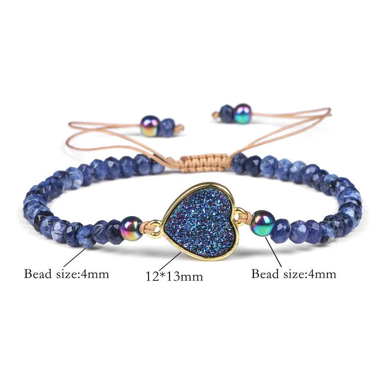 Natural stone woven bracelet with mixed shape agate beads and adjustable rope, retro style for men and women.