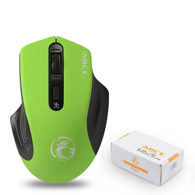 2.4G wireless ergonomic mouse with USB receiver in black colour