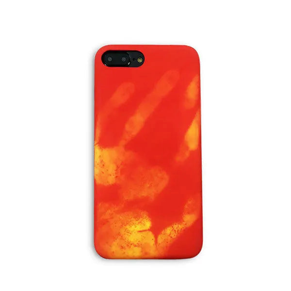 Thermal sensor phone case for iPhone 6, 6S, 7, 8, Plus - black silicone cover with colour-changing effect