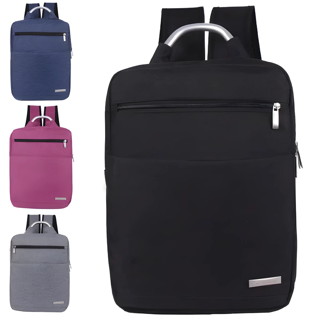 Business notebook multifunction computer bag in hemp yarn calendered fabric, shoulder carry style, colour Black