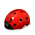 Adjustable ladybug cartoon kids bicycle safety helmet for ages 3-8 years, bright colour, side view