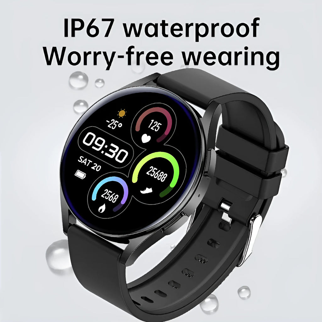 Smart sports watch with Bluetooth call and heart rate monitoring in black, pink, and silver colour options, silicone strap, TFT screen
