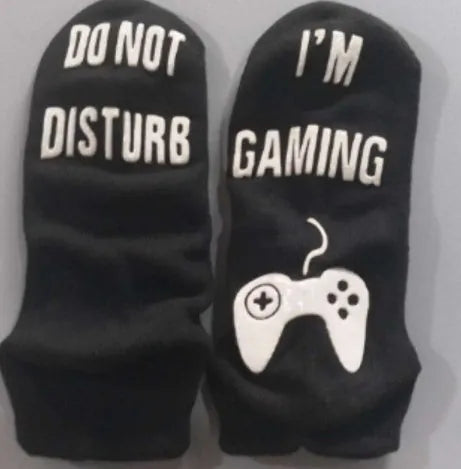 3D letter printing cotton dispensing socks in black, short tube style, 20x5cm size