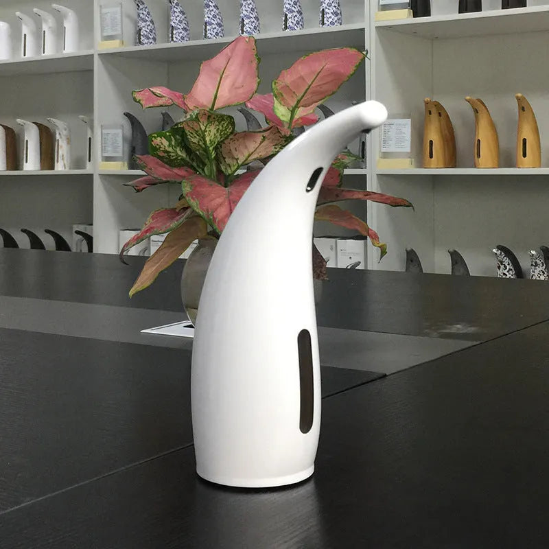 Automatic liquid soap dispenser with infrared sensor, 300mL, IPX6 waterproof, visible window, ABS body in white finish