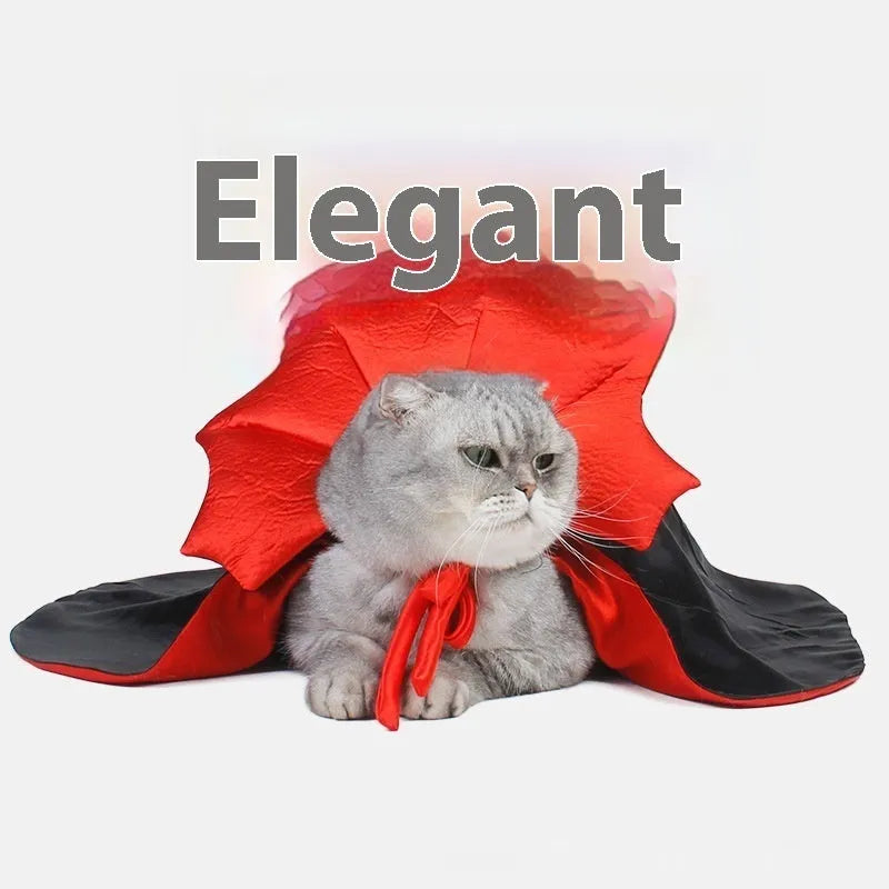 Black and red Halloween costume for dogs and cats with polyester construction