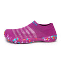 Women's flyknit water shoes in camouflage colours with rubber soles and lace-up front