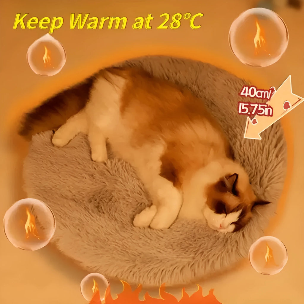 Cat smart electric blanket in 40cm diameter with three-speed constant temperature control, cloth surface, available in multiple colours