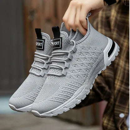 Men's casual shoes in mesh material, shown in Army Green colour.
