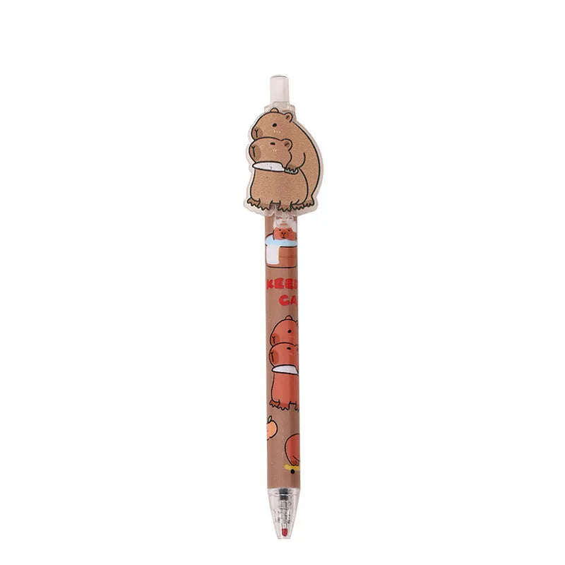 Box of 48 Cartoon Bear design acrylic gel pens with black ink, plastic shells.