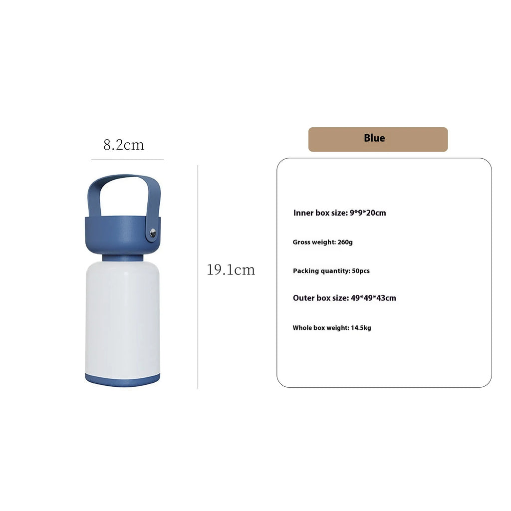 Portable LED camping lantern in blue or brown yellow, USB rechargeable, waterproof, ≤36V, for outdoor use