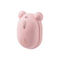 Pink rechargeable pet grooming brush with spray mist function and removable silicone comb head