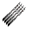 10cm PET car rim sticker with hollow sports design in red, black or white colours