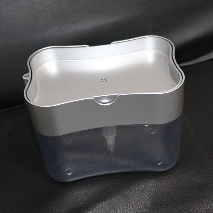 Grey and silver touchless automatic sensor kitchen soap dispenser made of plastic