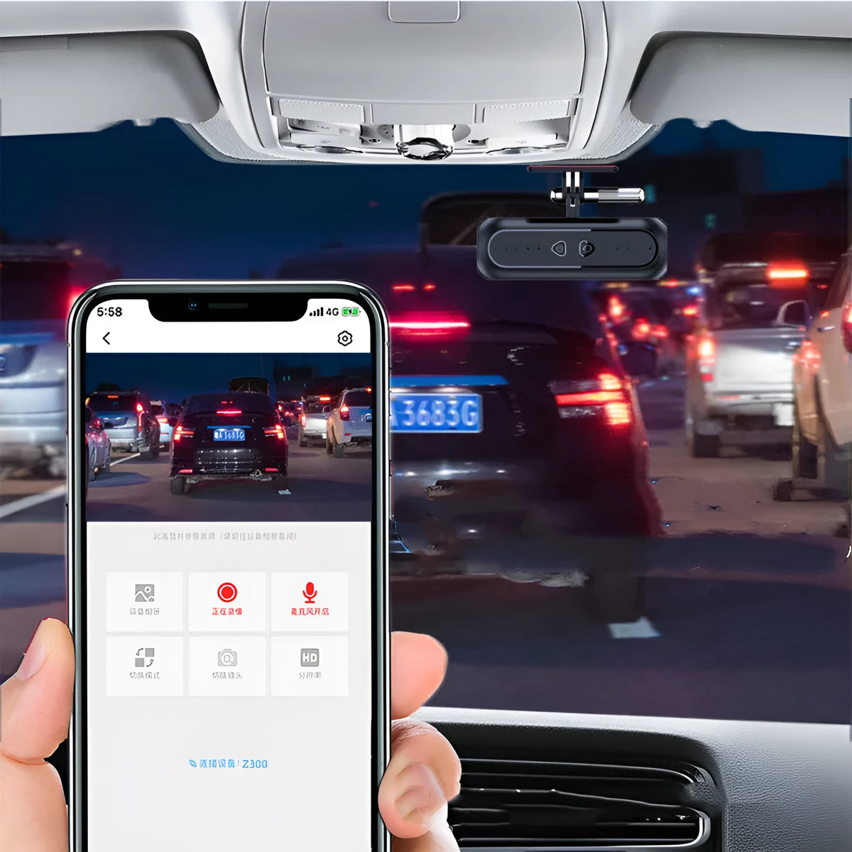 Mini WiFi driving recorder dash cam with 1080P HD night vision and 120 degree lens