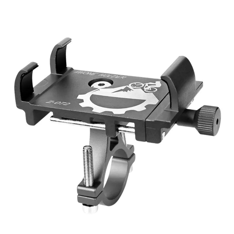 Aluminium shockproof fixed mobile phone holder for outdoor cycling in black