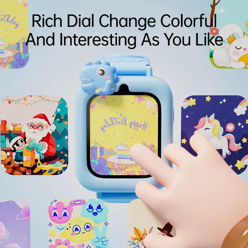 Multifunctional child watch with photo and video capabilities in blue colour, ABS silicone body, 252x45x20.7mm