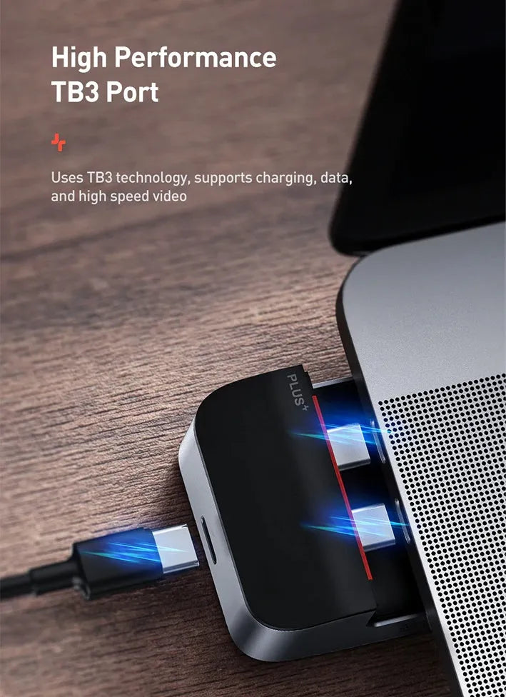 Mecha Era bracket type multifunctional HUB in space grey with aluminium alloy body and multiple ports including HDMI and USB3.0