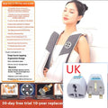 Beige multifunctional massage shawl neck massager with tapping technology for shoulder and back relief, UK plug
