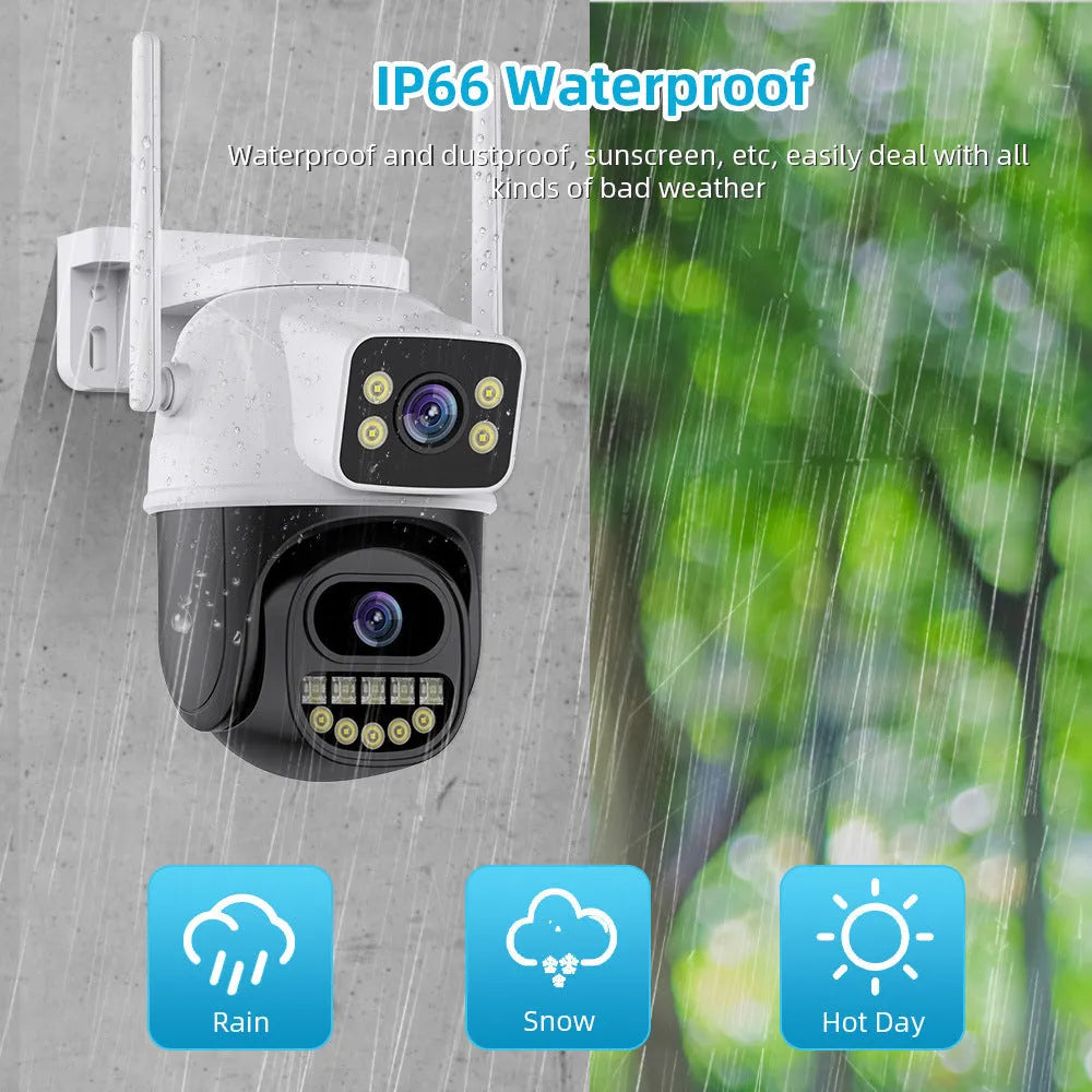 QX127 binocular wireless home surveillance camera with dual light night vision and UK power supply