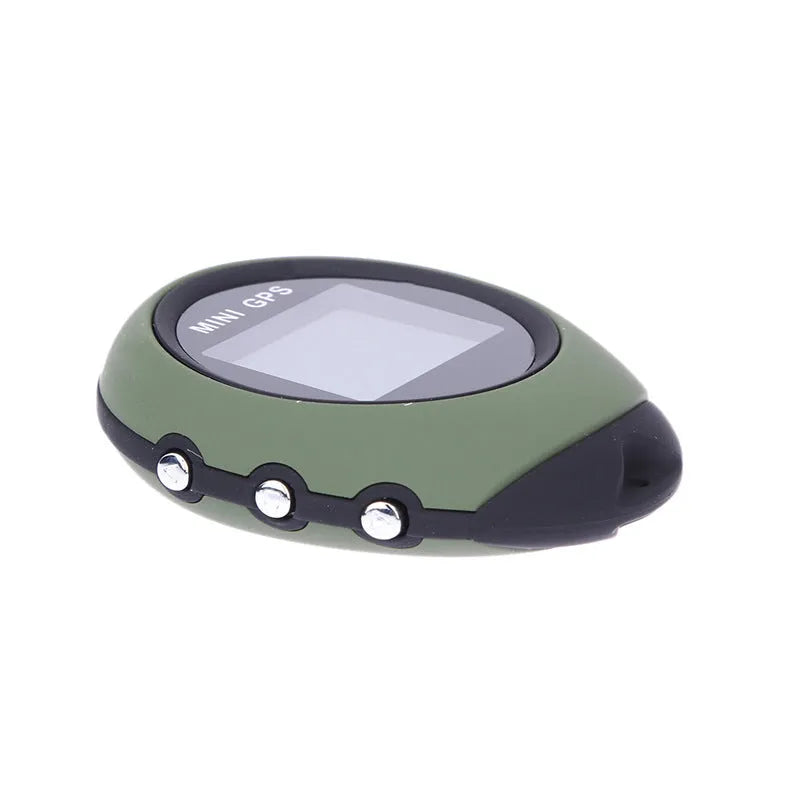 Green car GPS tracker with plastic housing, polymer battery, 10 hour battery life, and waterproof function.