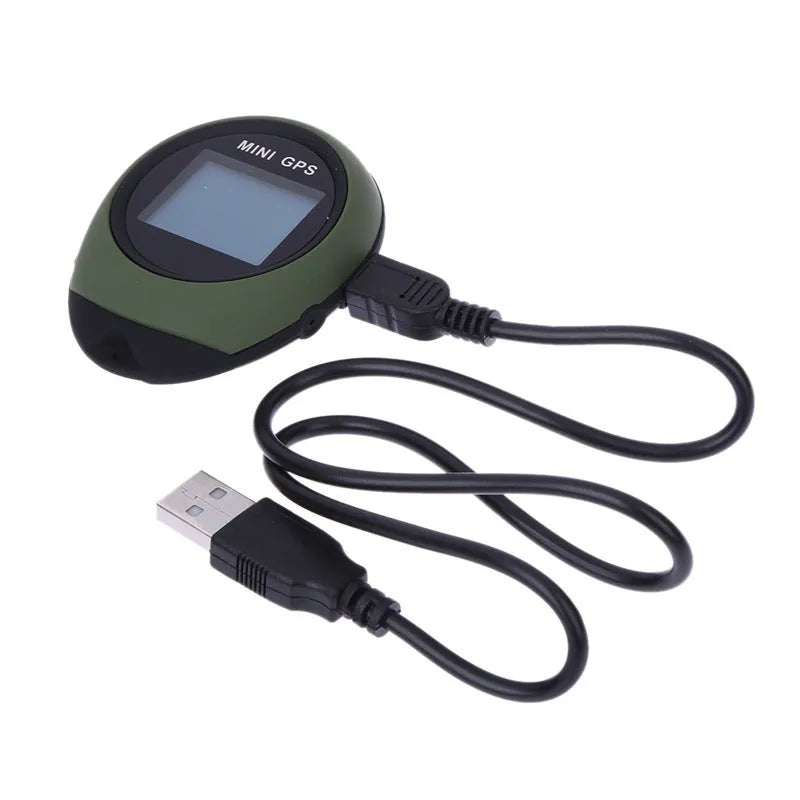 Green car GPS tracker with plastic housing, polymer battery, 10 hour battery life, and waterproof function.
