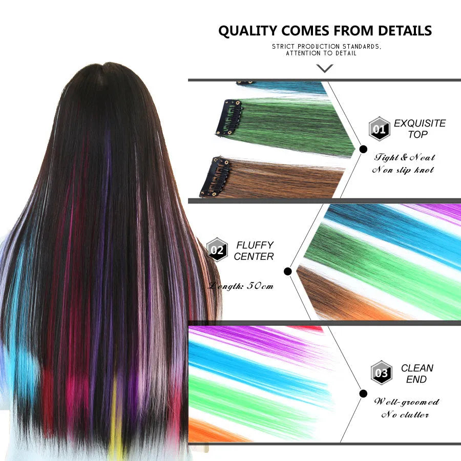 18 inch wig hair extension in selected colour style, single piece or 4PC set option