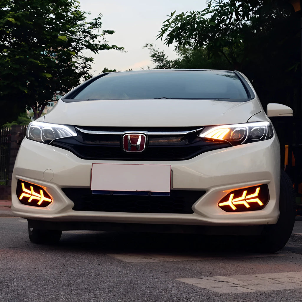 Car modified two-color daytime running light with ABS fog lamp frame and acrylic lens