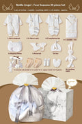 Cotton newborn gift box suit with long sleeve cardigan, soothing rabbit bed bell, and 18-23 pieces for 0-12 months babies