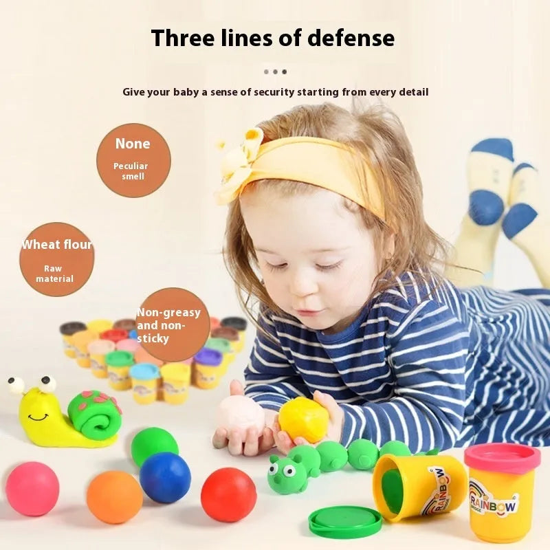 24 colour 1200g canned plasticene clay set for children 4-6 years old with thermal shrink film seal