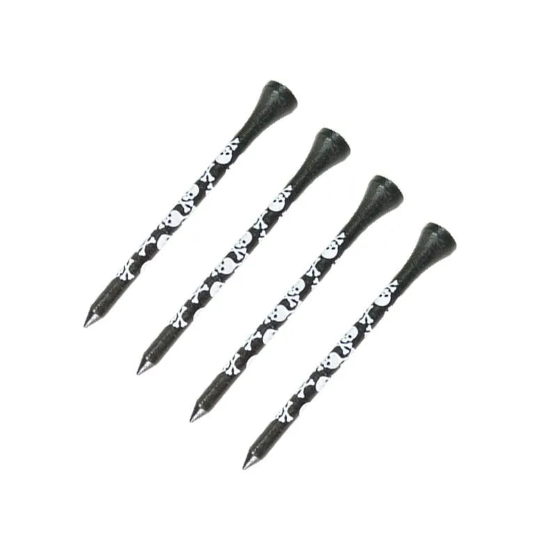 Black skull print bamboo dowel pins for golf shoes in 70mm and 83mm lengths
