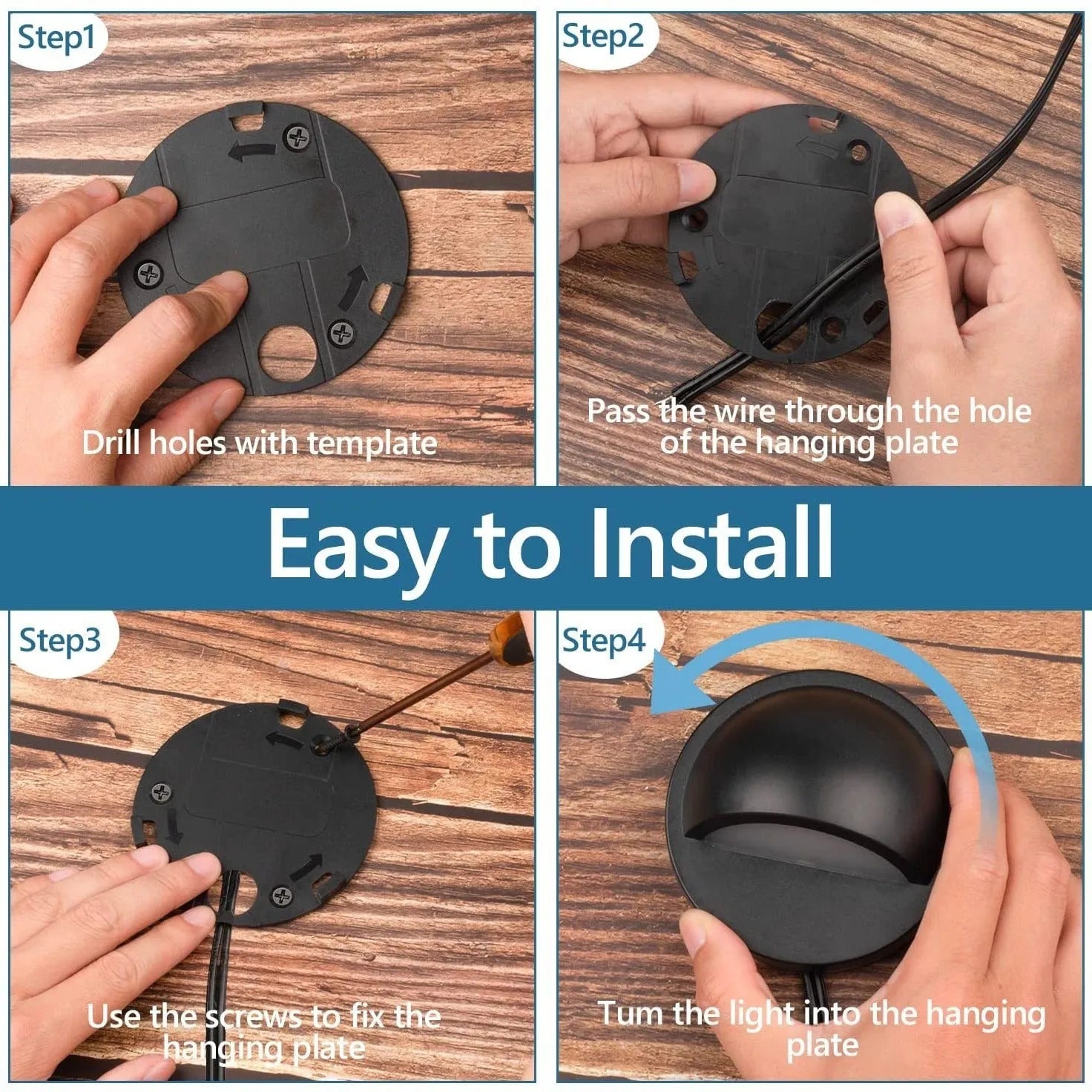 Low voltage outdoor step light with IP67 rating, measuring 96mm by 55mm, for garden and path illumination.