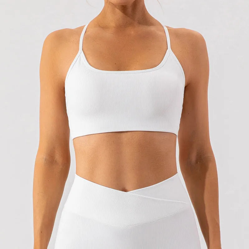 Women's nylon Lycra spandex yoga bra cover vest in multiple colours including black and emerald, front view