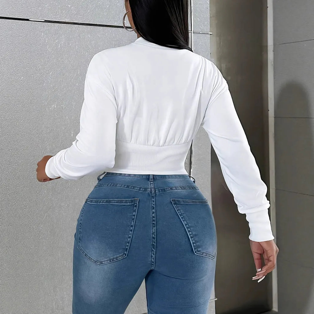 Women's single-breasted polyester slim fit casual jacket in pink with long sleeves and button front