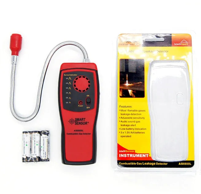 AS8800L portable flammable gas detector with LED display for natural gas methane leak detection
