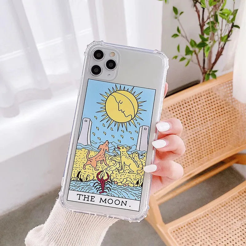 Creative Mythology Comic Phone Case in Sun or Moon colour with graffiti cartoon design