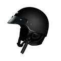 Retro motorcycle helmet in ABS construction showing colour options including ivory white and matte black
