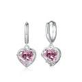 S925 sterling silver heart shape stud earrings for women, silver colour with electroplated finish, model MW110001-S-W-PK
