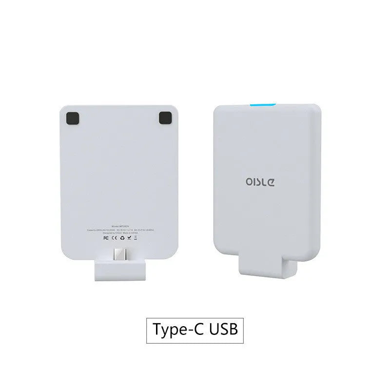 Back clip battery portable charger with magnetic clip in multiple colours