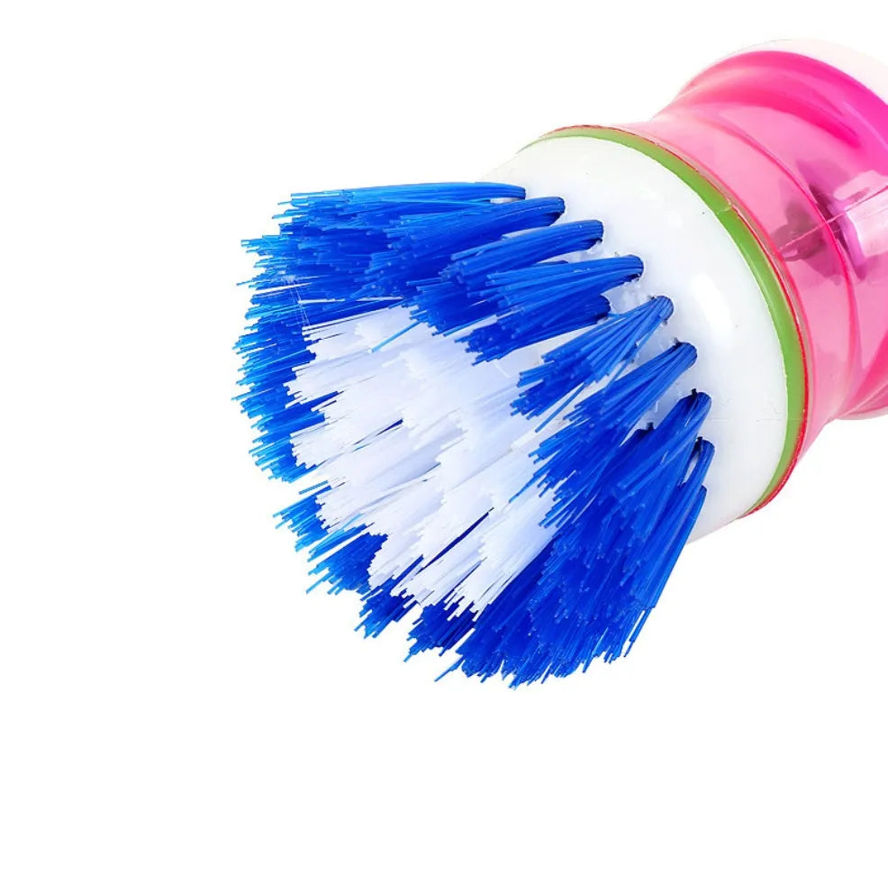 Soap dispensing palm brush with PP plastic build, 5.5cm diameter, 7cm length, random colour