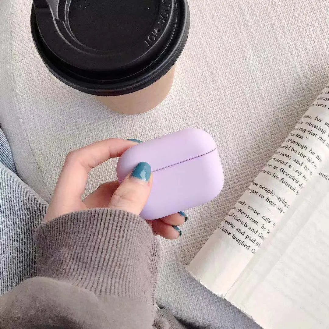 Clear plastic protective case for AirPods Pro earbuds in a selection of colours.