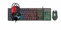 Thunder Wolf T800 wired gaming keyboard and mouse combo set with headset and mouse pad on a desk