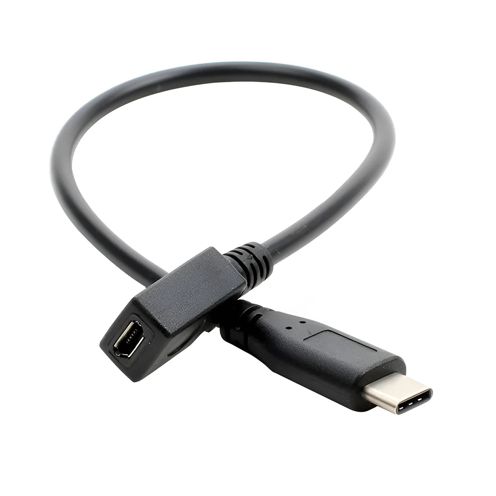Micro female to Type-C male data cable 0.25m black for mobile phone