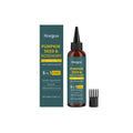 Rosemary hair care essential oil bottle with pointed applicator and hair comb