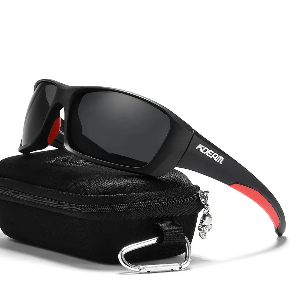 Sports polarised sunglasses with TR90 frame and silicone nose pad in colour option C1, 147x125x44mm