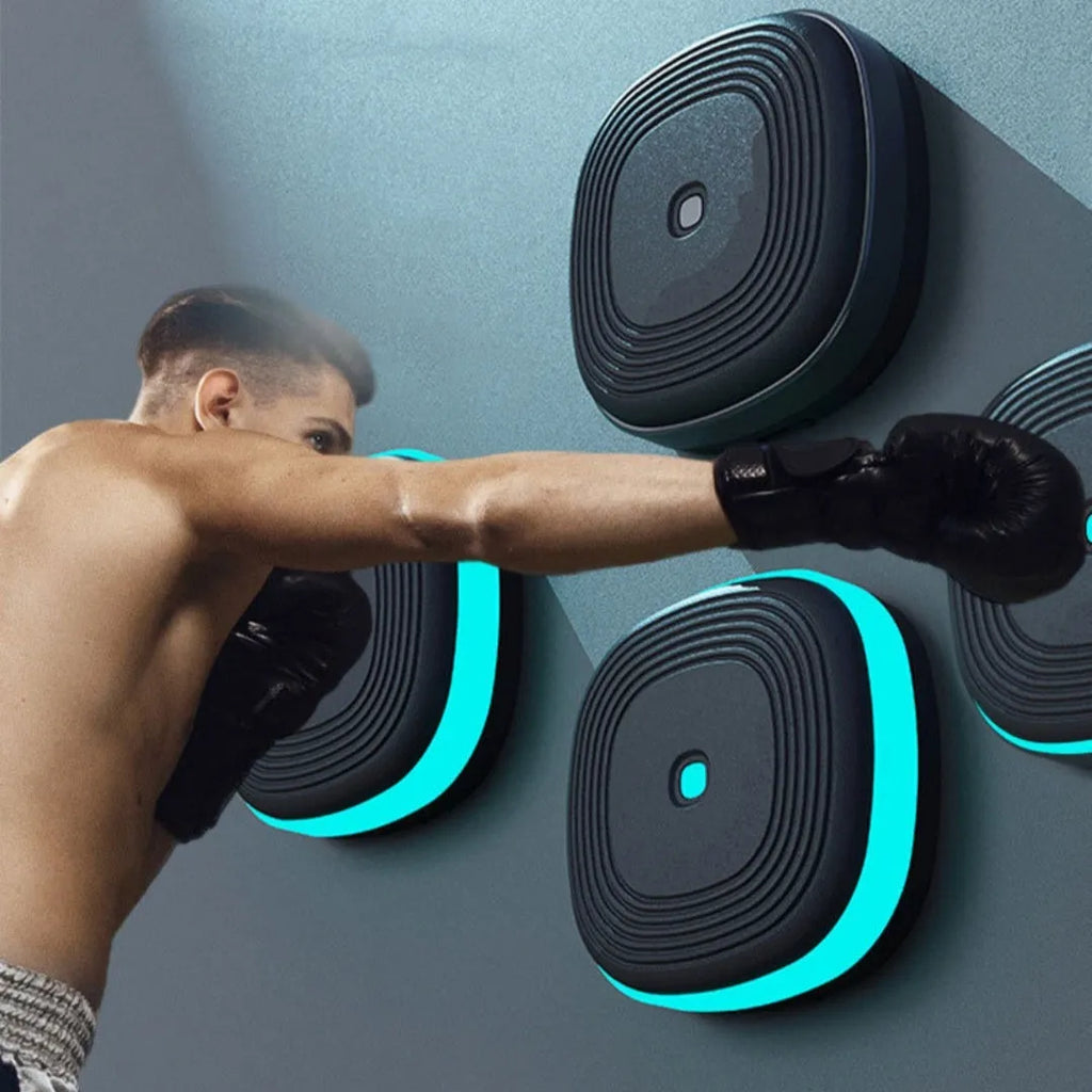Black split music boxing machine with Bluetooth, six or eight targets, hanging design, PU foam and PP build